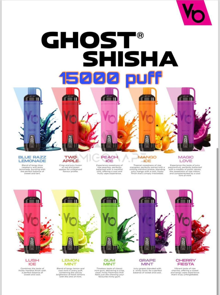 10 Flavors Ghost Shisha 15000 Puffs