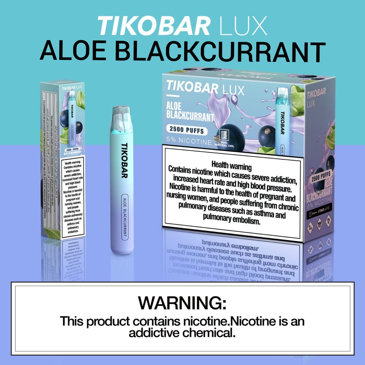 Aloe Blackcurrent| Tikobar Lux 2500 Puffs