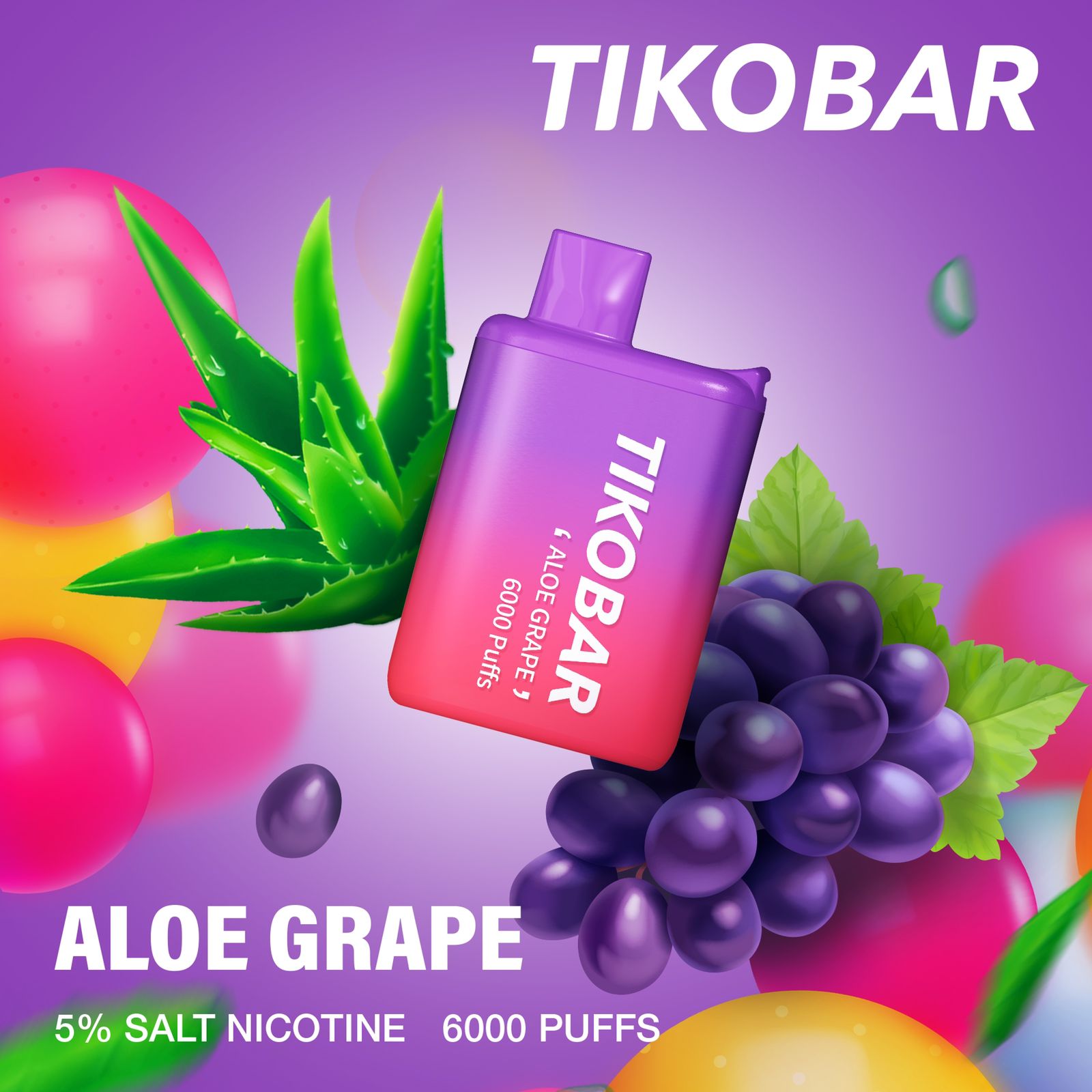 Aloe Grape| Tikobar 6000 Puffs