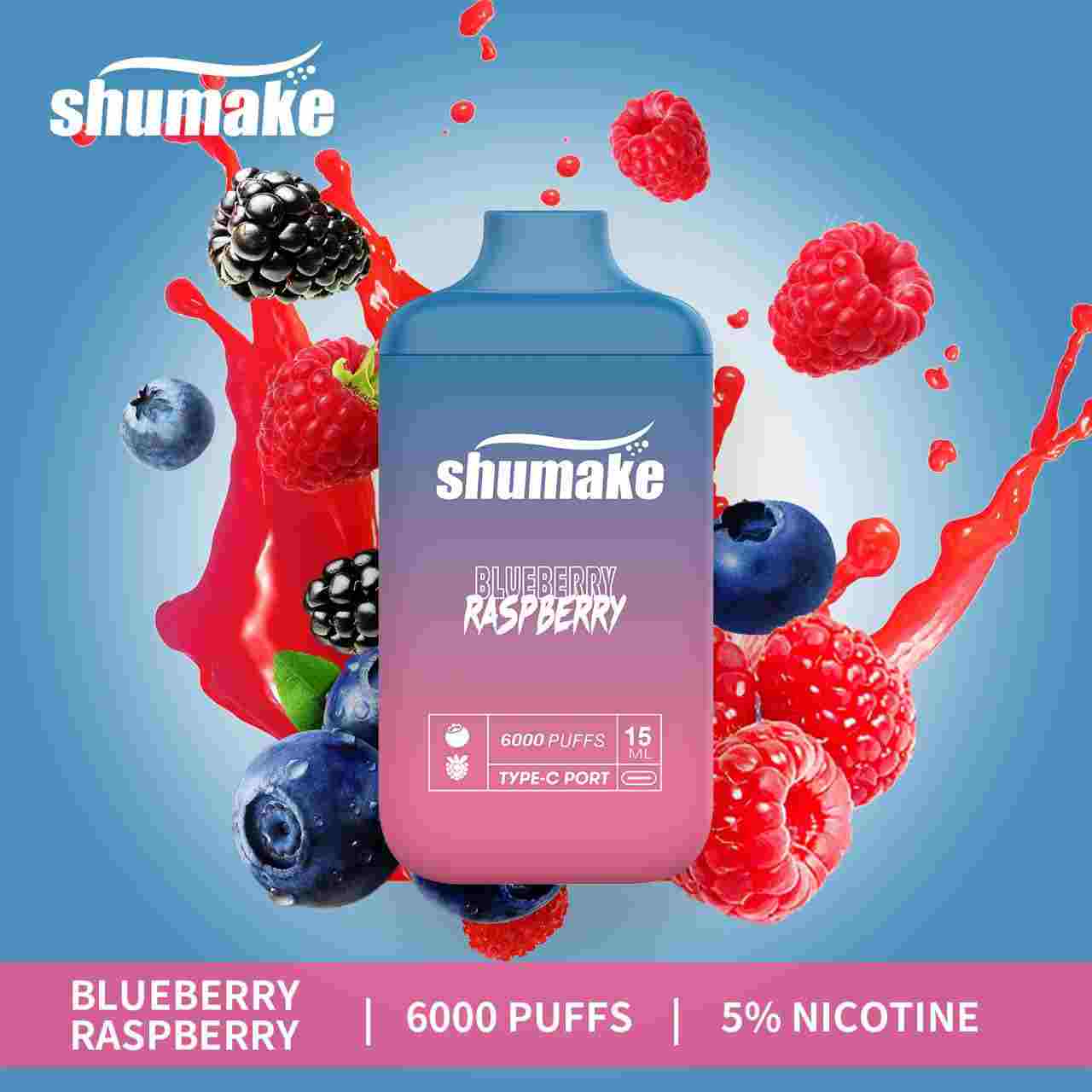 Raspberry| Shumake 6000 Puffs