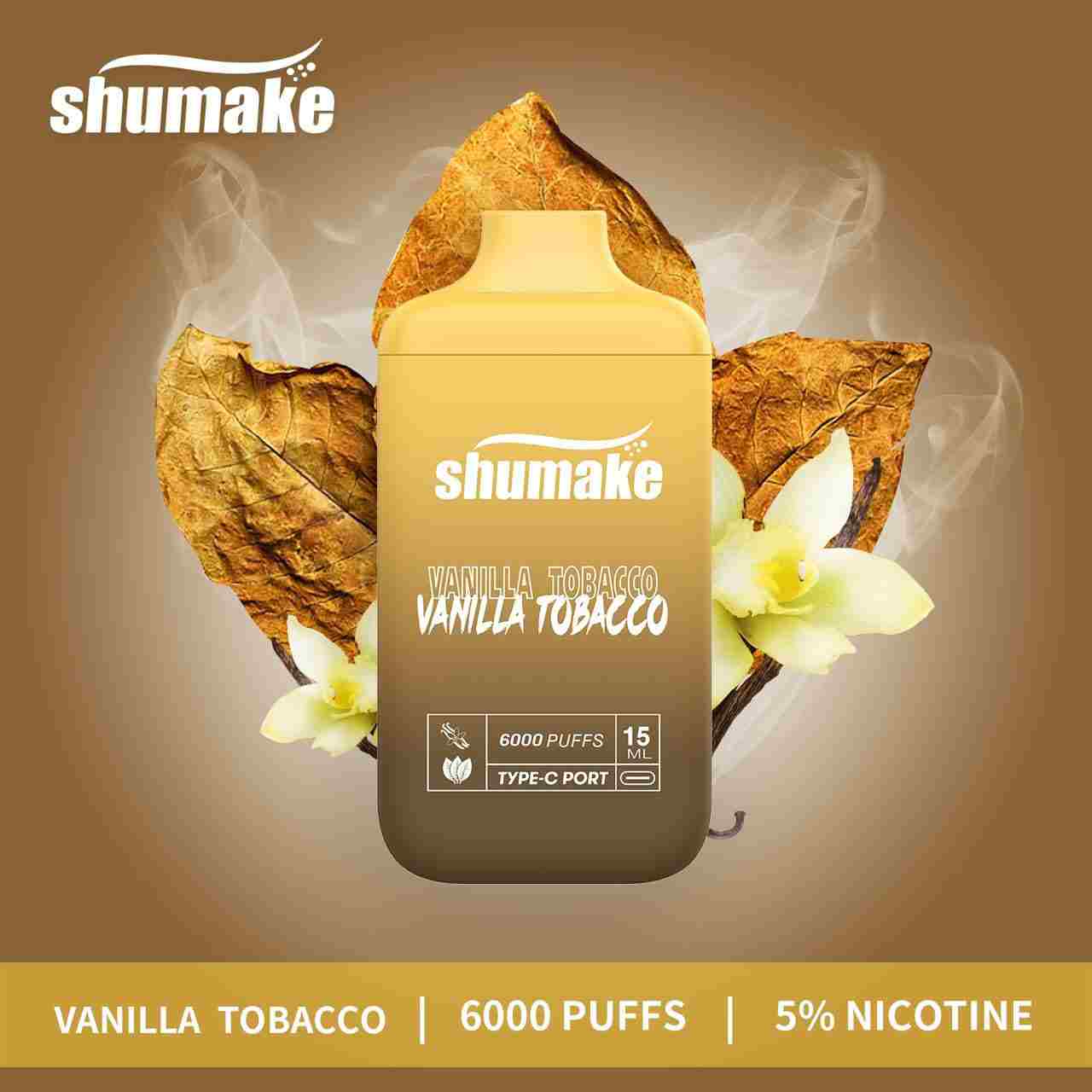 Vanilla Tobacco| Shumake 6000 Puffs