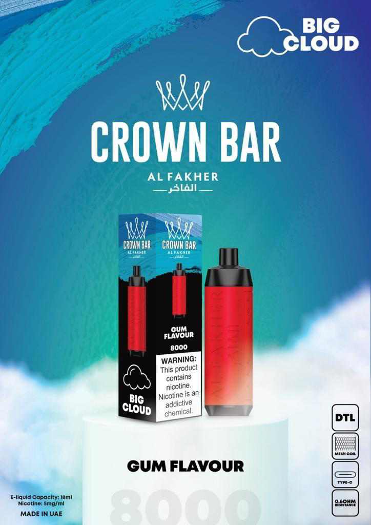 Gum Flavour| Crown Bar 8000 Puffs