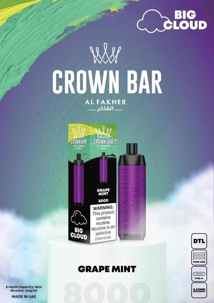 Grape Mint| Crown Bar 8000 Puffs