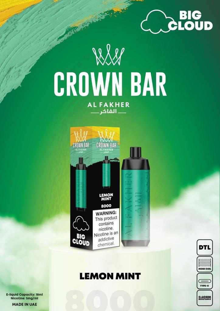 Lemon Mint| Crown Bar 8000 Puffs