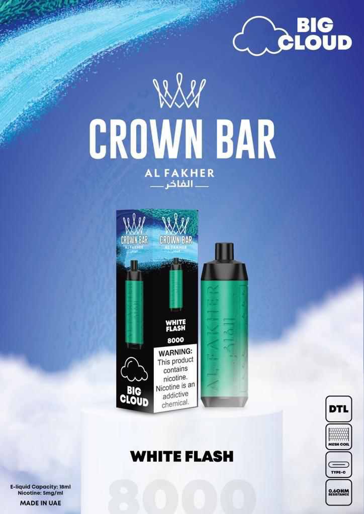 White Flash| Crown Bar 8000 Puffs