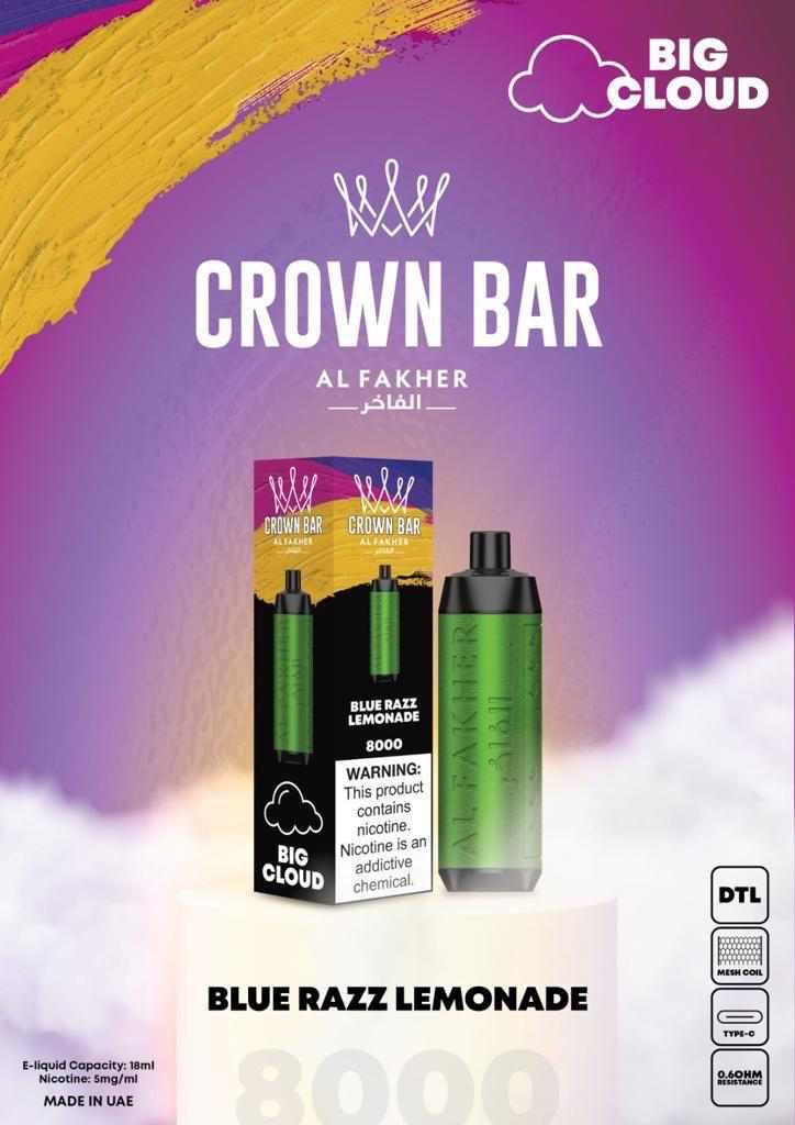 Blue Razz Lemonade| Crown Bar 8000 Puffs