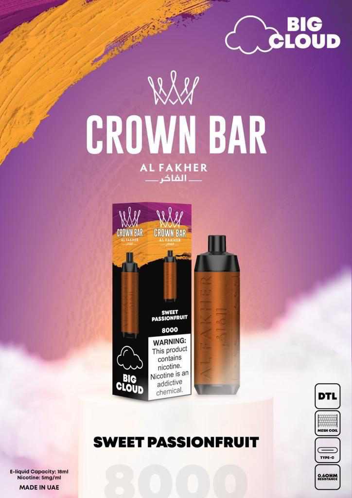 Sweet Passionfruit| Crown Bar 8000 Puffs