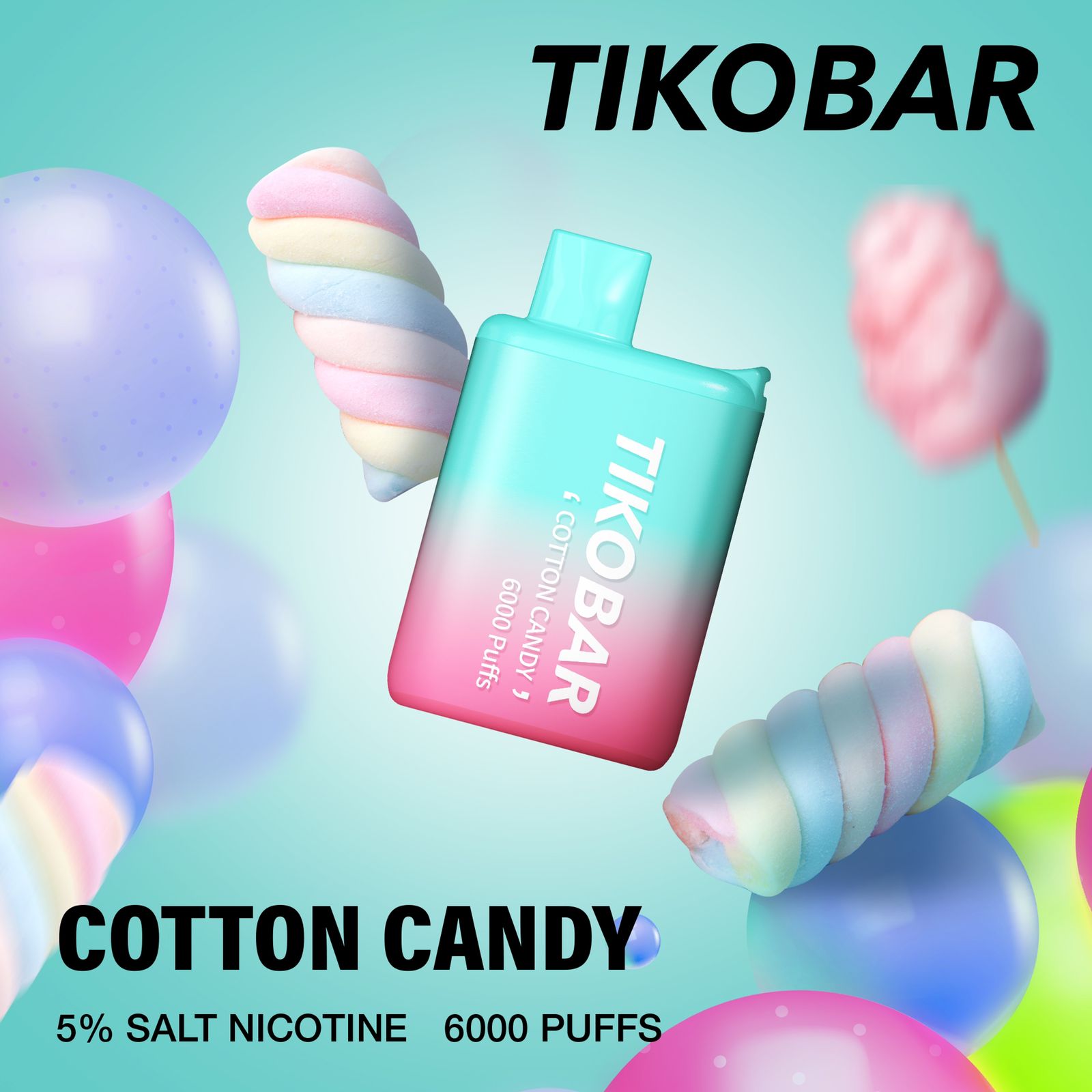 Cotton Candy| Tikobar 6000 Puffs