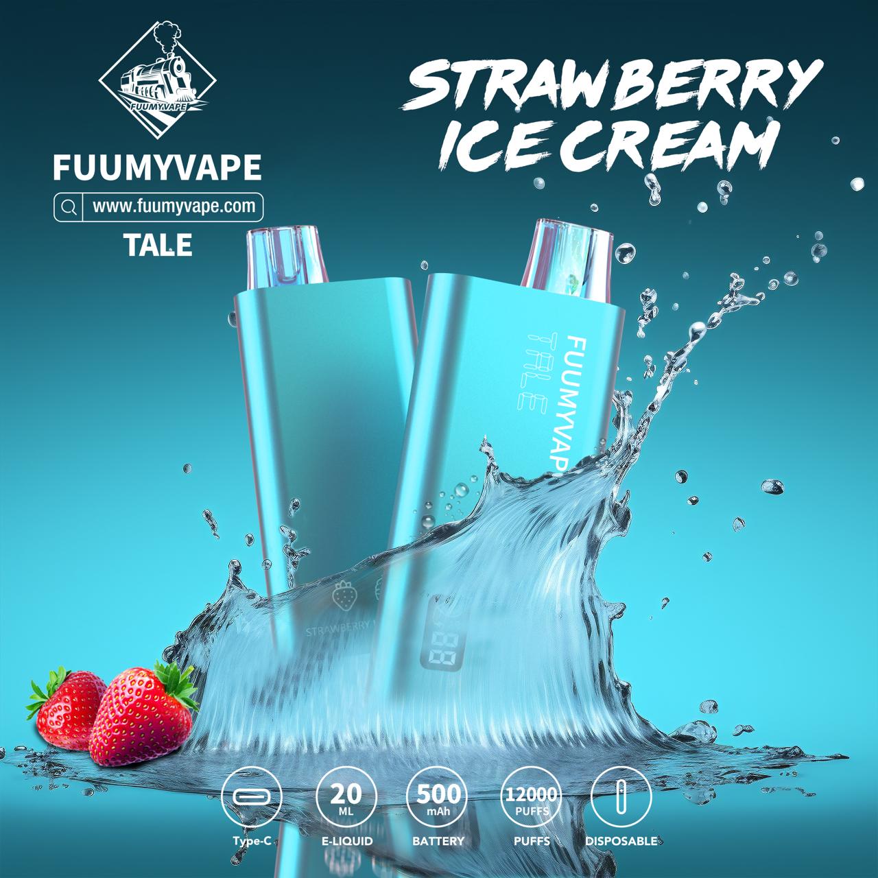 Strawberry Ice Cream| Fuumyvape 12000 Puffs