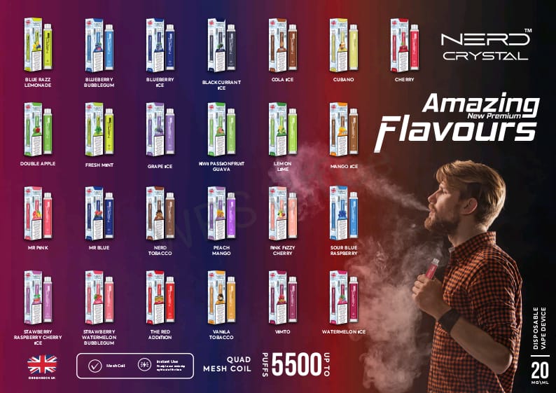 Buy Nerd Crystal 5500 Puffs vape In Dubai,UAE