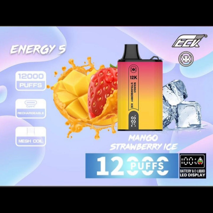 Mango Strawberry Ice| KK ENERGY 12000puffs