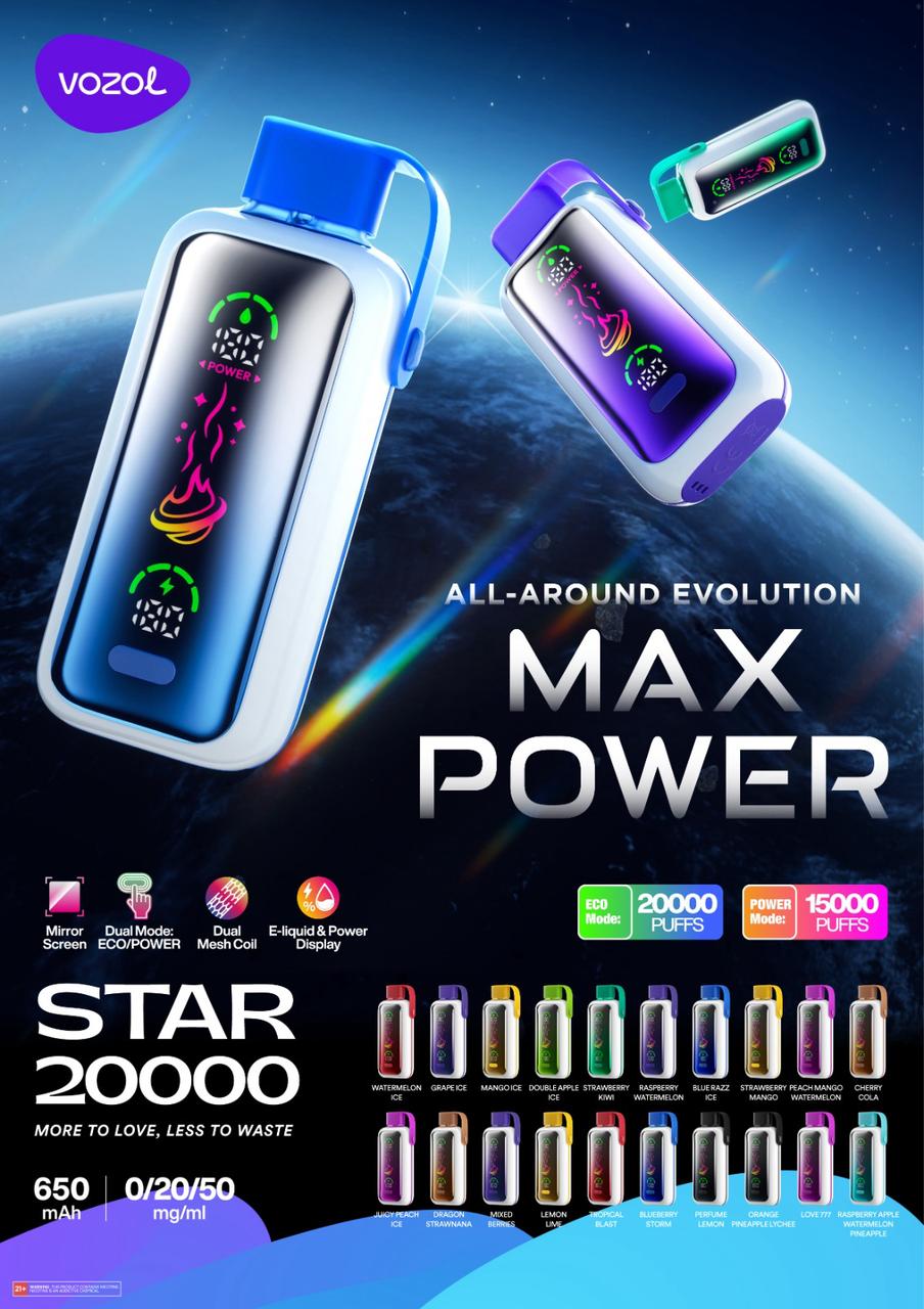 Best Vozol Star 20000 Puffs Disposable Vape In UAE Vape Smoke City Best Vozol Star 20000 Puffs Disposable Vape In UAE Vape Smoke City