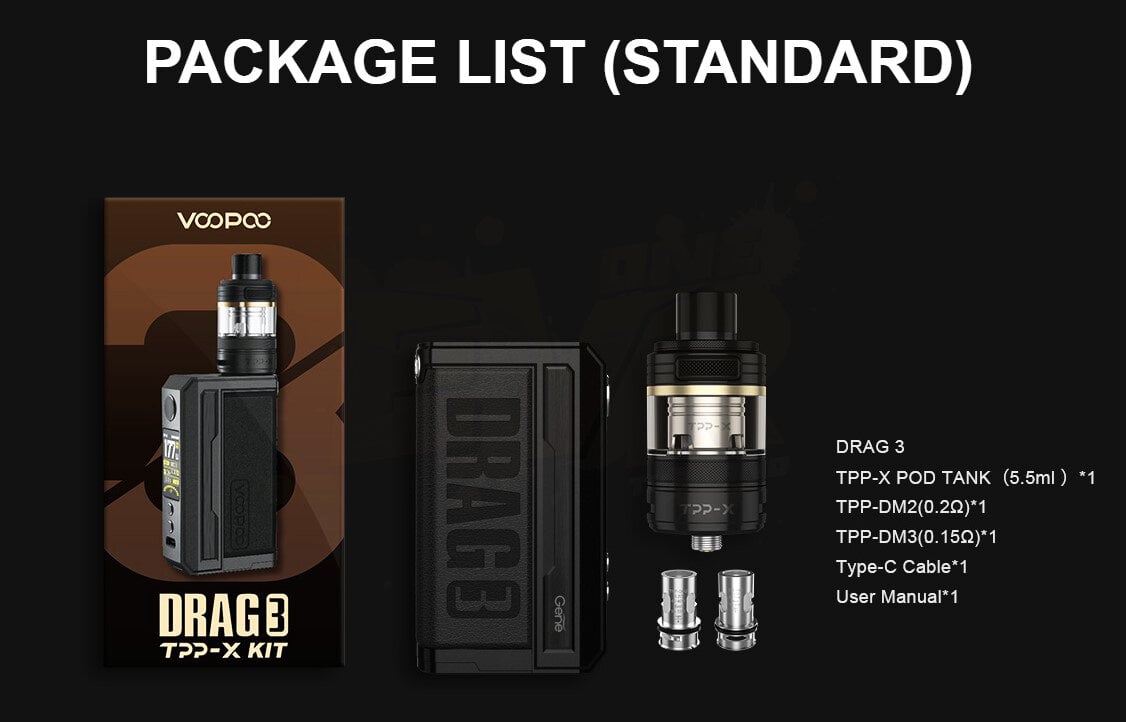 Package List Voopoo Drag 3