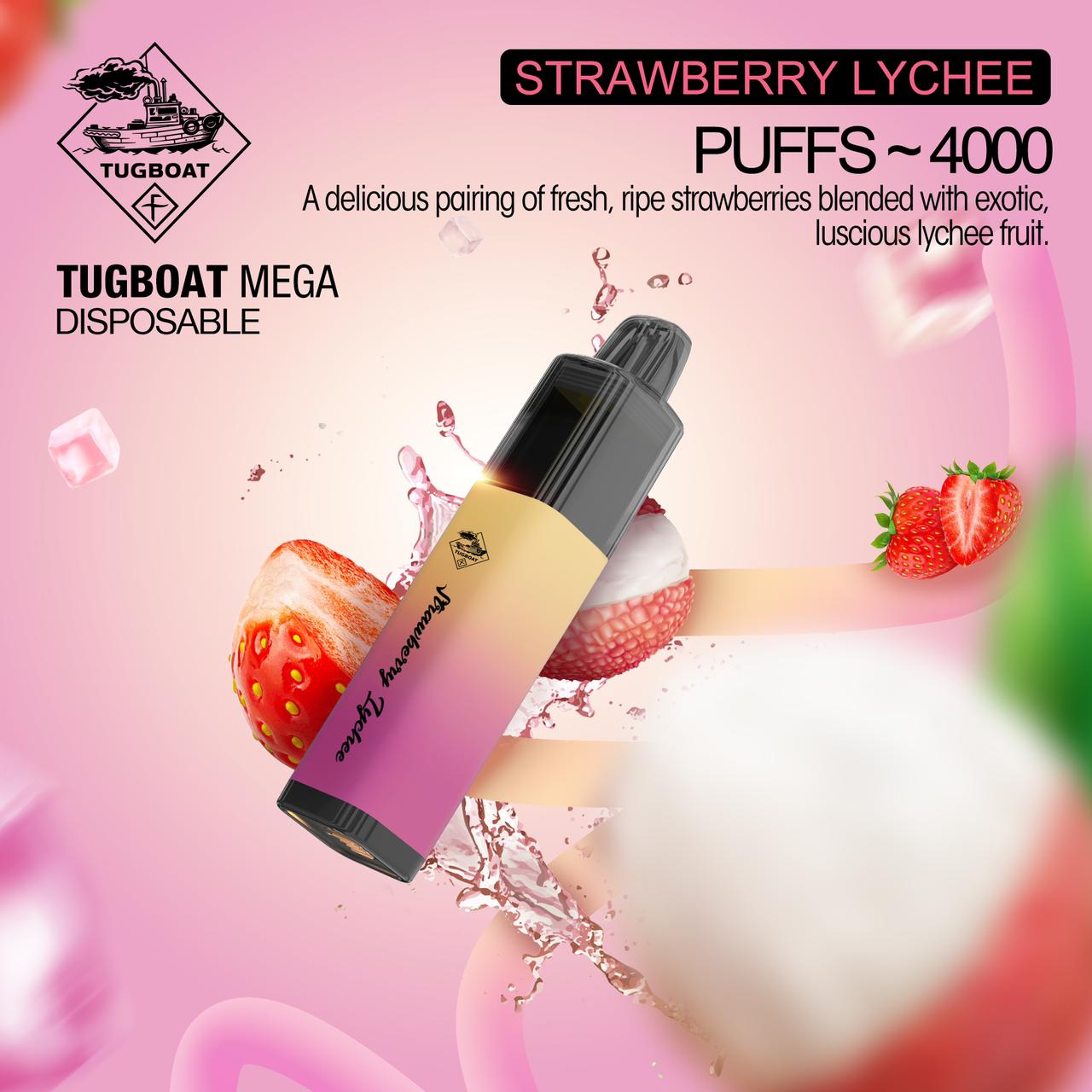 Strawberry Lychee| Tugboat Mega 4000 Puffs