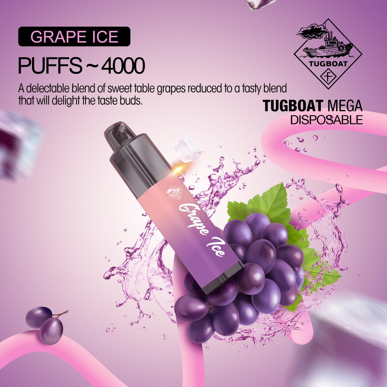 Grape Ice| Tugboat Mega 4000 Puffs