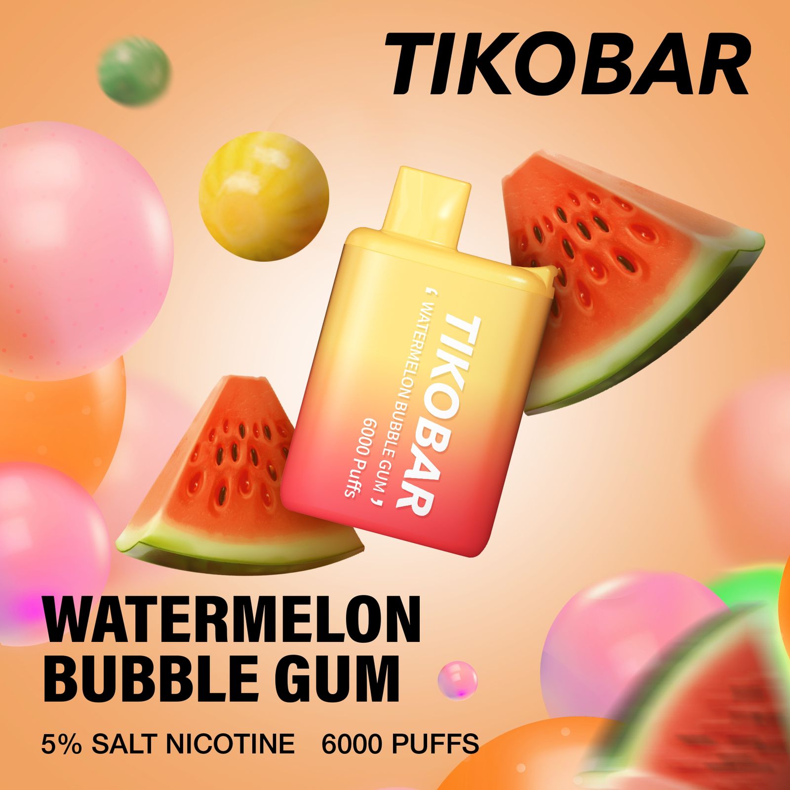 Watermelon Bubble Gum| Tikobar 6000 Puffs