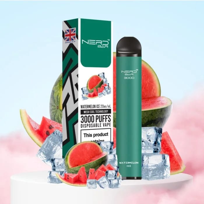 Watermelon Ice| Nerd Bar 3000 Puffs