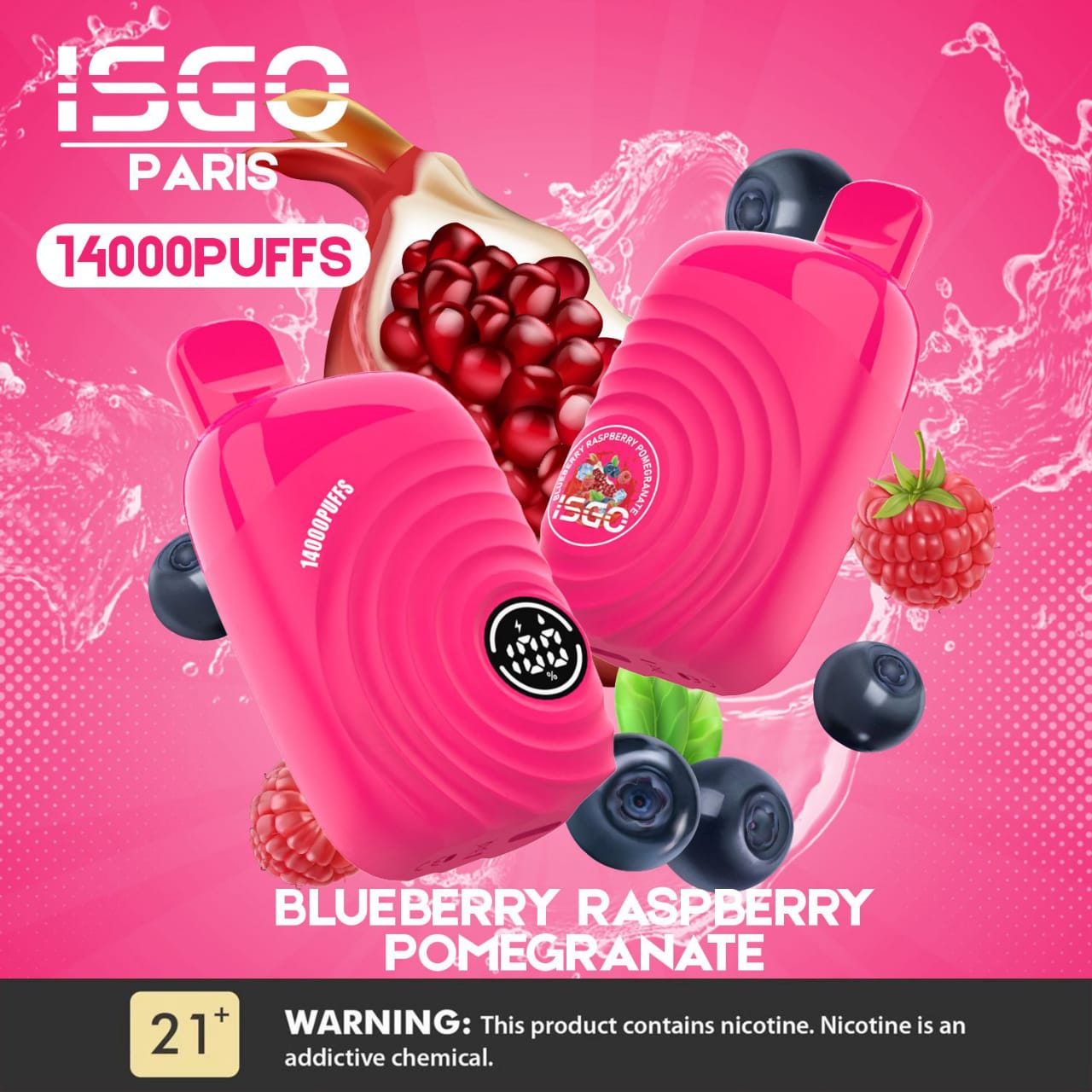 Blueberry Raspberry Pomegranate| ISGO PARIS 14000 Puffs