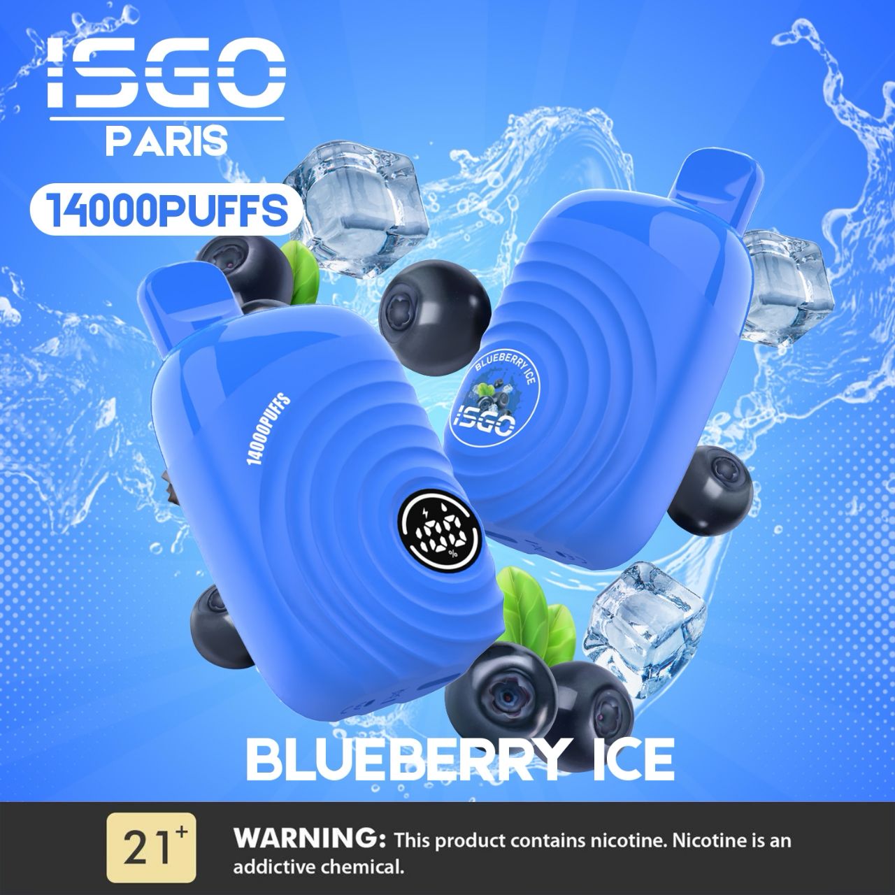 Blueberry Ice| ISGO PARIS 14000 Puffs