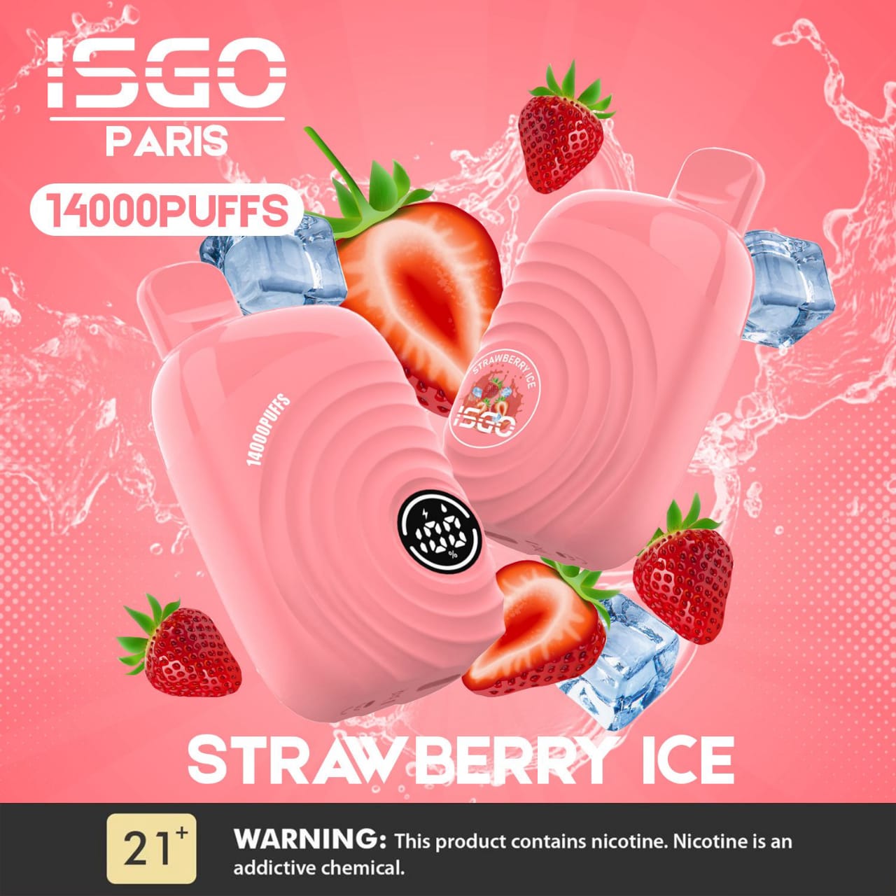 Strawberry Ice| ISGO PARIS 14000 Puffs