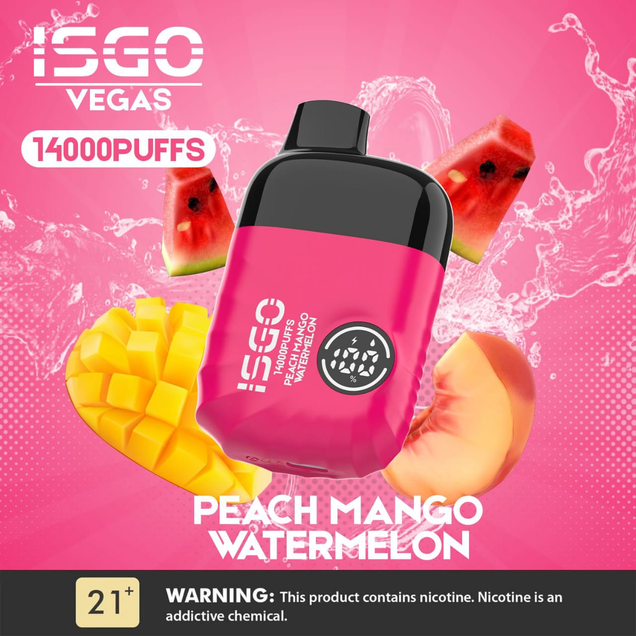 Peach Mango Watermelon| ISGO VEGAS 14000 Puffs