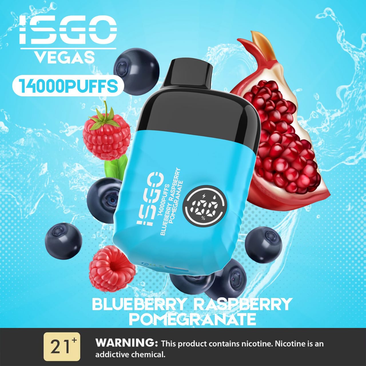 Blueberry Raspberry Pomegranate| ISGO VEGAS 14000 Puffs