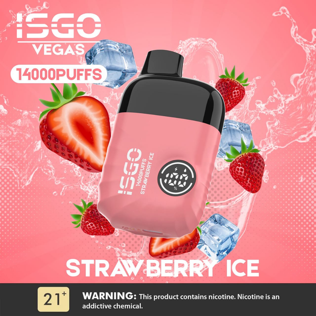 Strawberry Ice| ISGO VEGAS 14000 Puffs