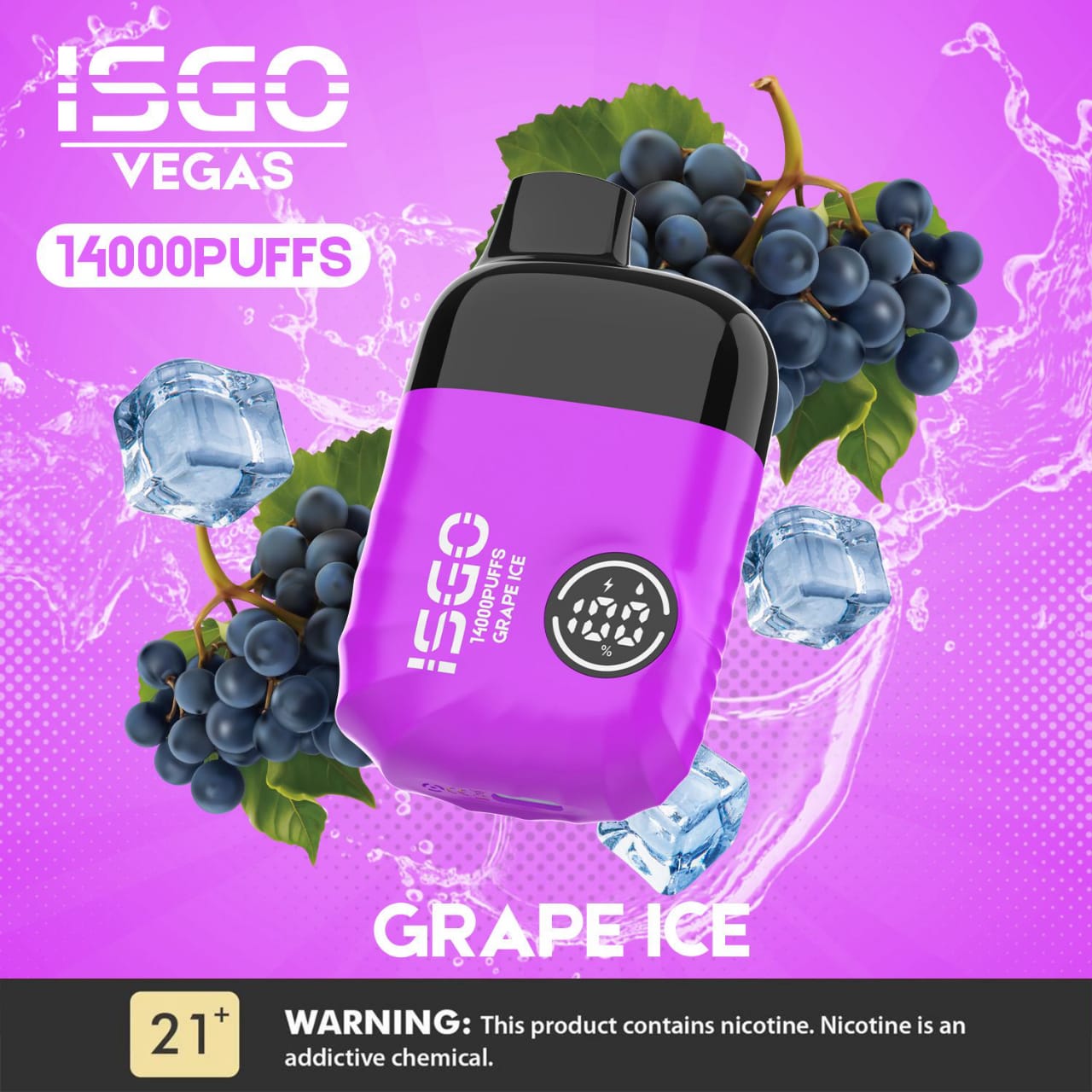 Grape Ice| ISGO VEGAS 14000 Puffs