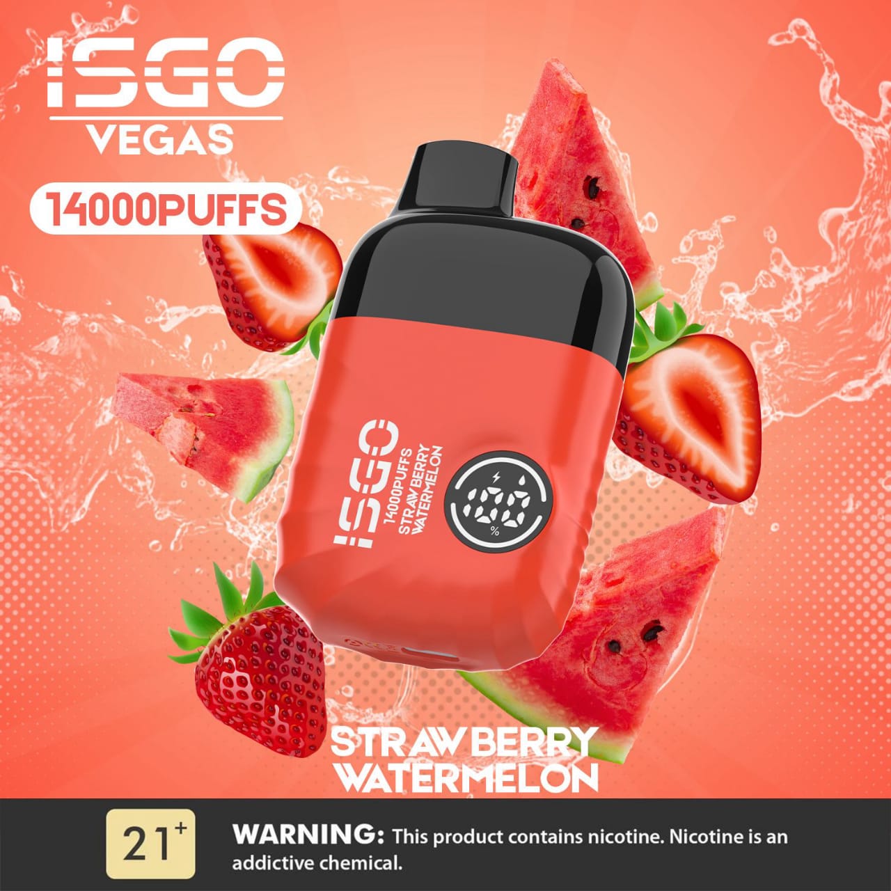 Strawberry Watermelon| ISGO VEGAS 14000 Puffs