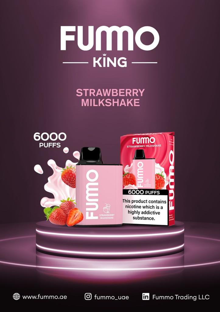 Strawberry Milkshake| Fummo King 6000 Puffs