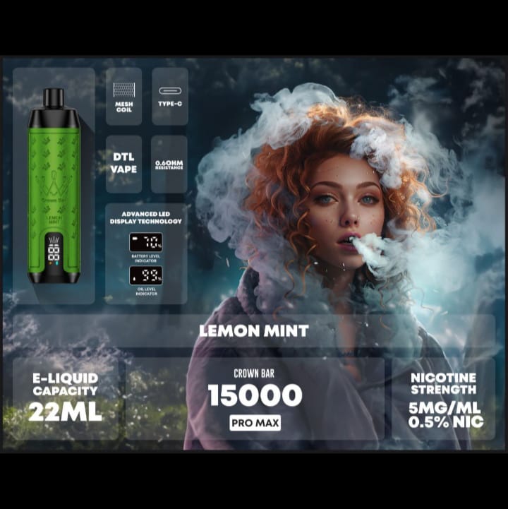 Lemon Mint| Al Fakher Crawn Bar 15000 Puffs