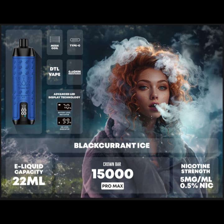 Blackcurrent Ice| Al Fakher Crawn Bar 15000 Puffs