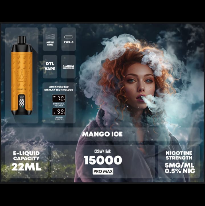 Mango Ice| Al Fakher Crawn Bar 15000 Puffs