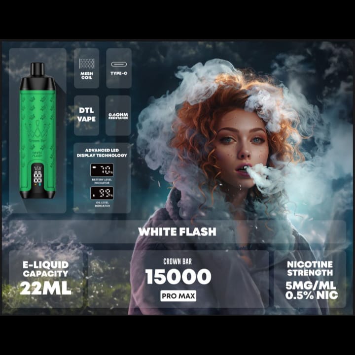 White Flash| Al Fakher Crawn Bar 15000 Puffs