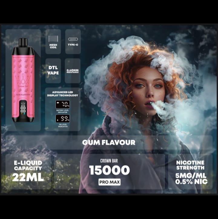 Gum Flavour| Al Fakher Crawn Bar 15000 Puffs