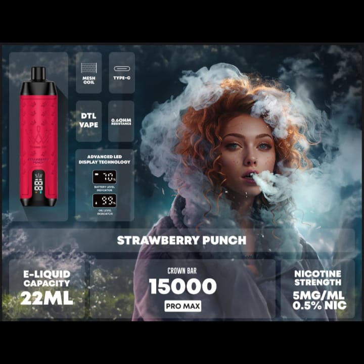 Strawberry Punch| Al Fakher Crawn Bar 15000 Puffs