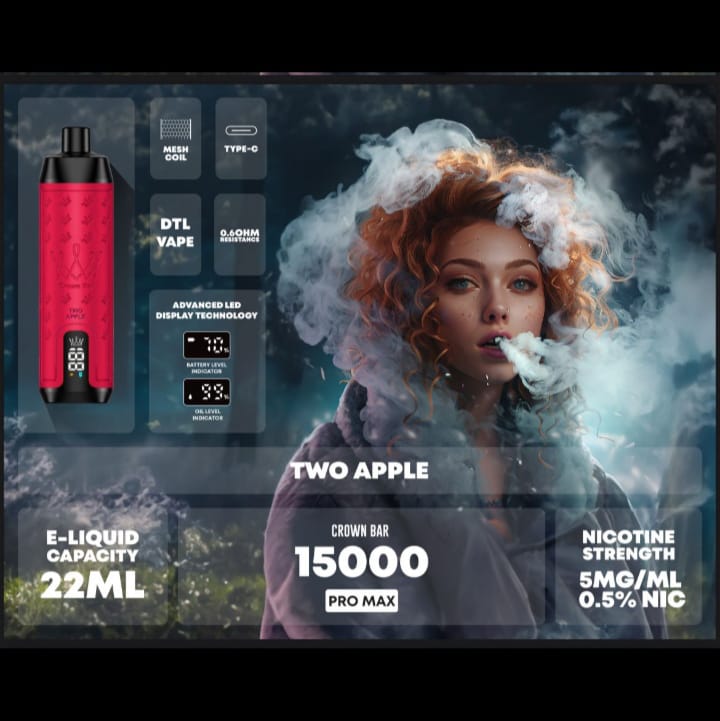 Two Apple| Al Fakher Crawn Bar 15000 Puffs