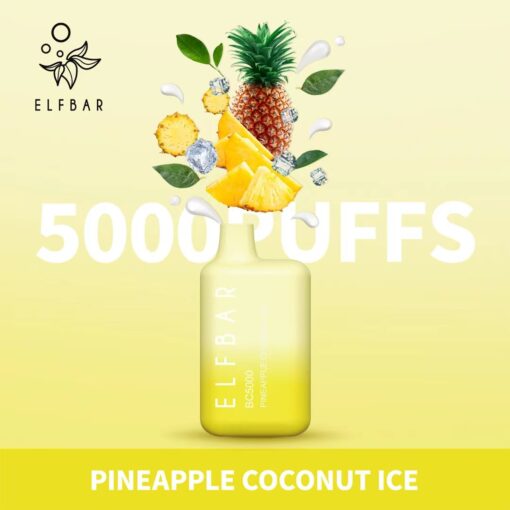 Pineapple Coconut Ice| Elf Bar Bc5000 Puffs