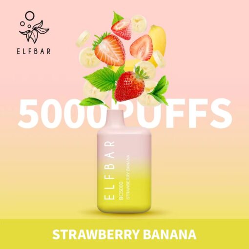 Strawberry Banana| Elf Bar Bc5000 Puffs