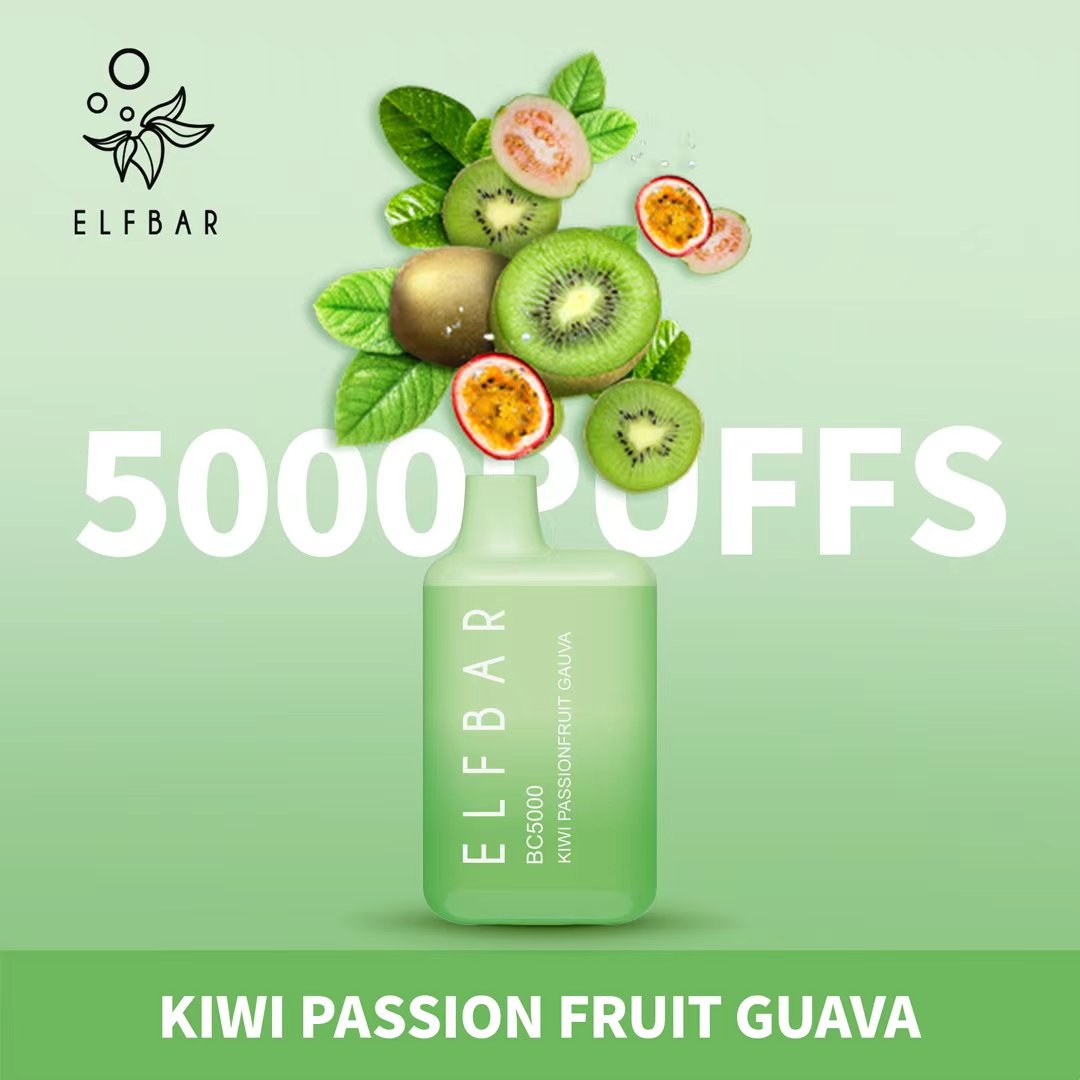 Kiwi Passion Fruit Guava| Elf Bar Bc5000 Puffs