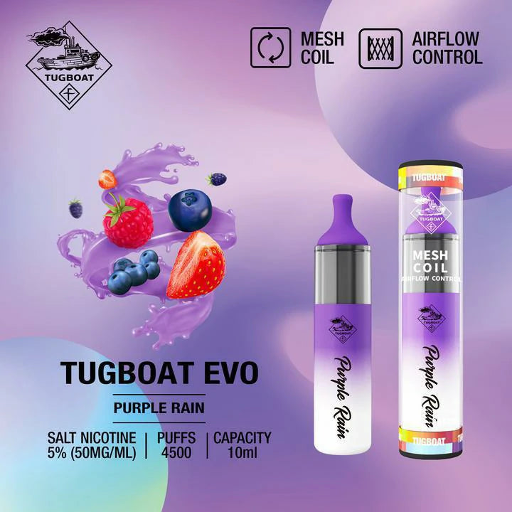 Purple Rain| Tugboat Evo 4500 Puffs