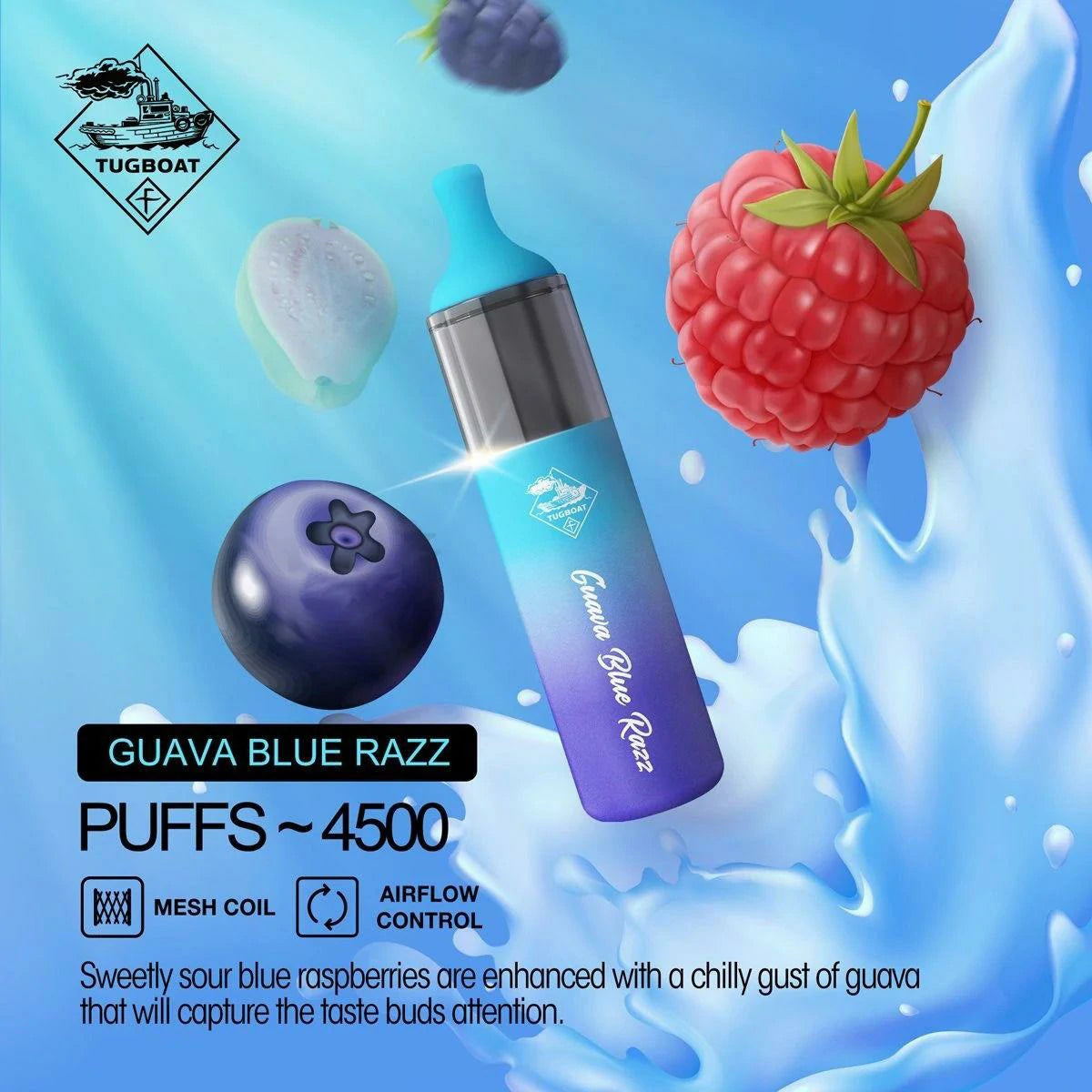 Guava Blue Razz| Tugboat Evo 4500 Puffs