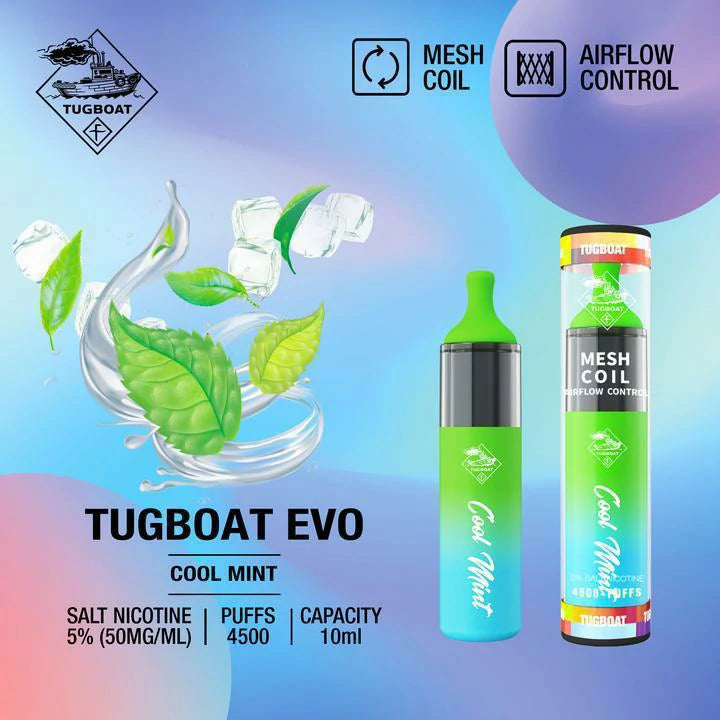 Cool Mint| Tugboat Evo 4500 Puffs