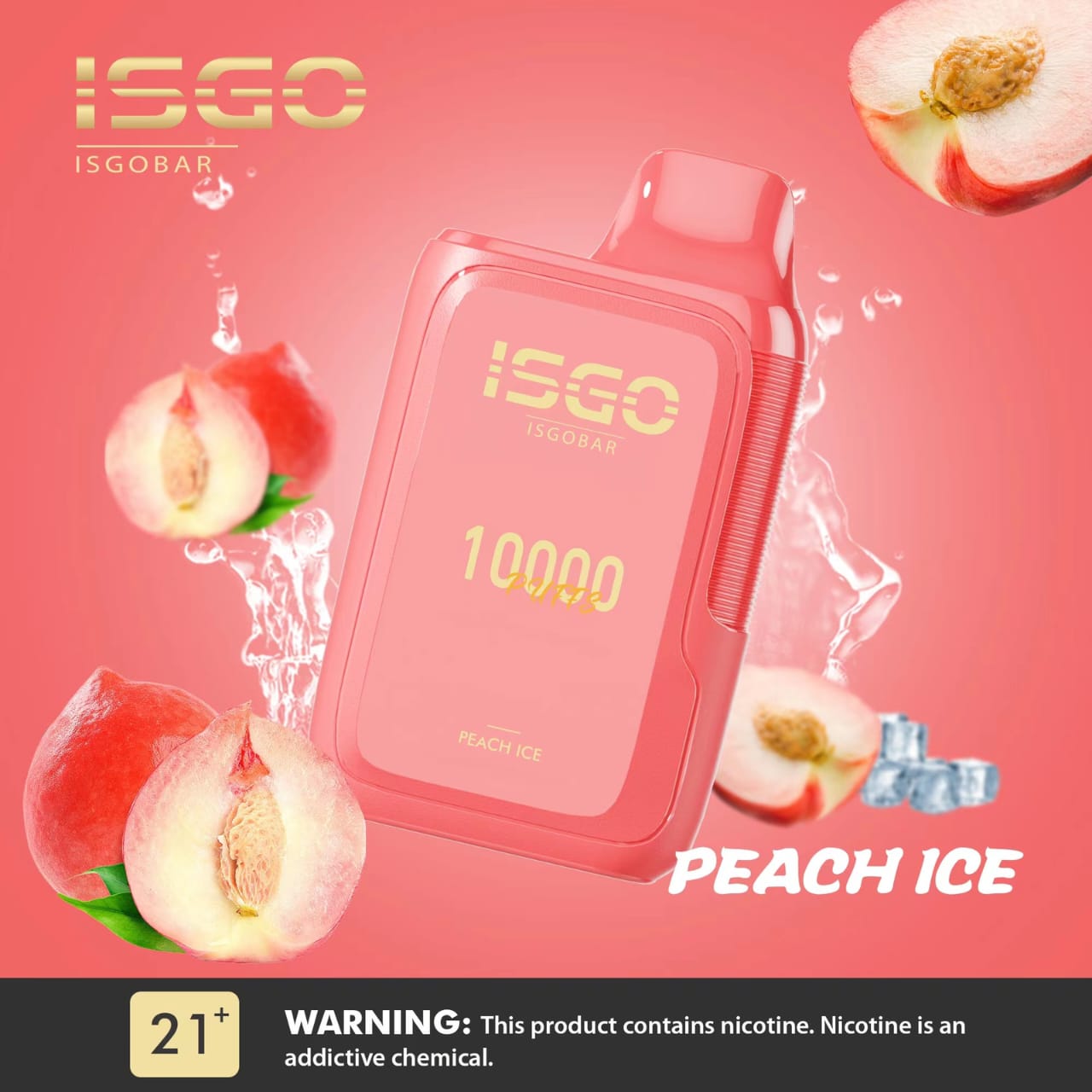 Peach Ice| ISGO Bar 10000 Puffs